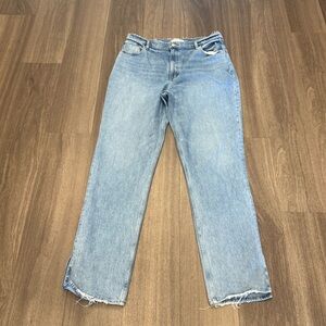 Abercrombie Light Blue Straight Leg Jeans w/ Side Slits